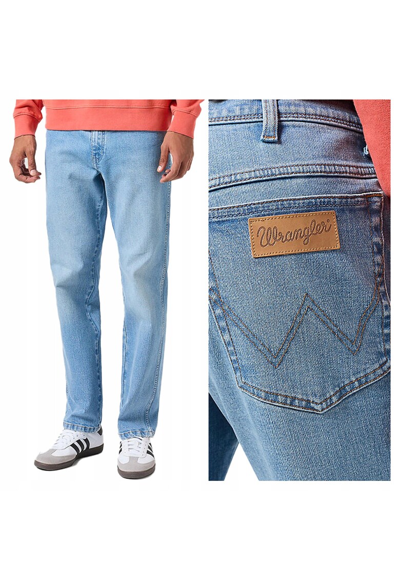 Blugi Barbati - Texas - Straight Fit - Talie Medie - Lungi - Fermoar - 5 Buzunare - Bumbac - W33-L30 US - Albastru