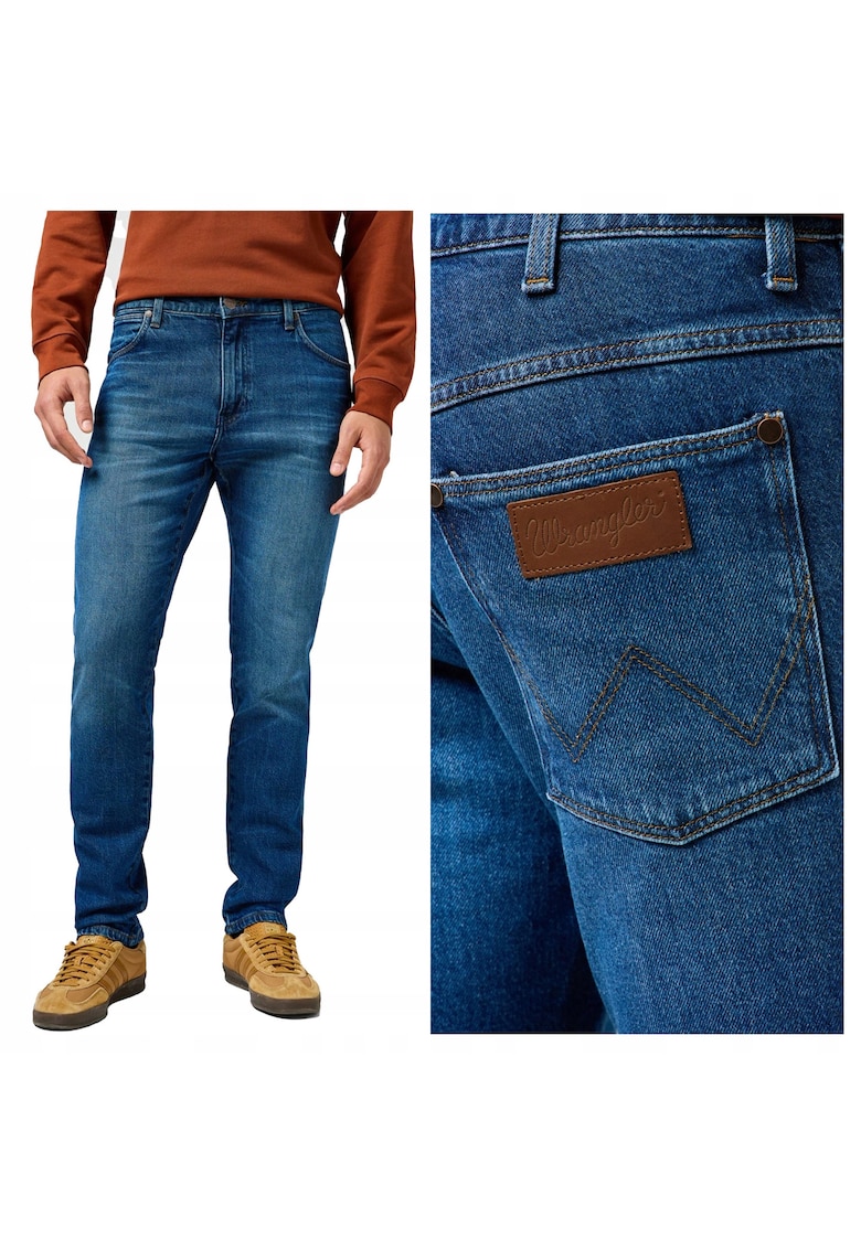 Blugi Barbati - River - Slim Fit - Talie Medie - 5 Buzunare - Fermoar - Lungi - Bumbac - W31-L30 US - Albastru