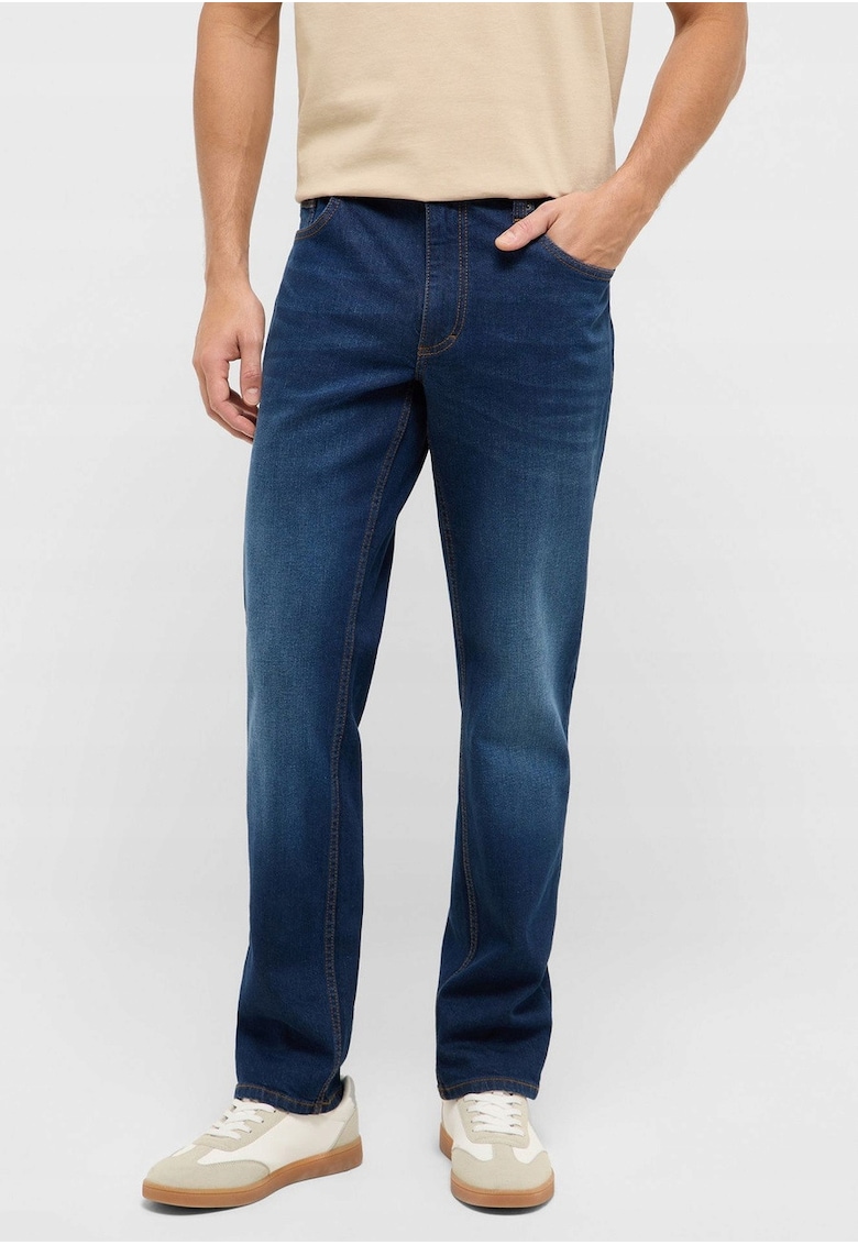 Blugi Barbati - Washington Straight - Straight Fit - Talie Medie - 5 Buzunare - Fermoar - Lungi - Bumbac - Albastru - Albastru