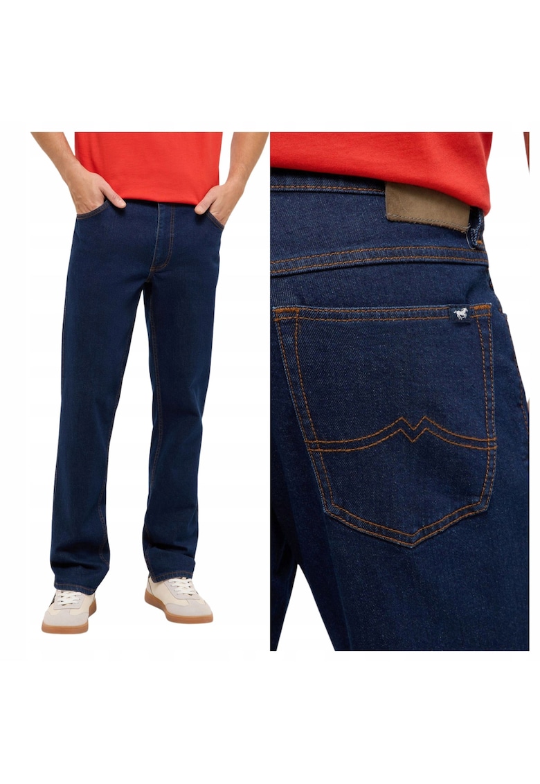 Blugi Barbati - Tramper Straight - Straight Fit - Talie Medie - 5 Buewqgzunare - Fermoar - Lungi - Bumbac - Albastru - Albastru