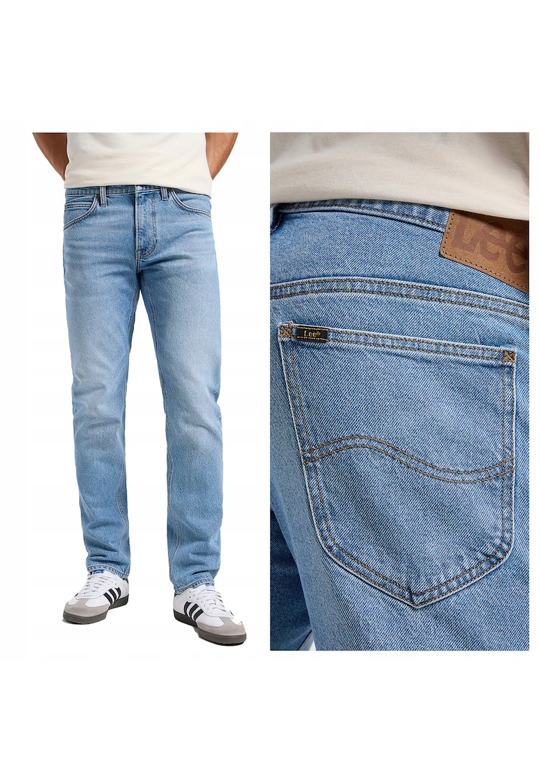 Blugi Barbati - Daren Zip Fly - Straight Fit - Talie Medie - 5 Buzunare - Fermoar - Lungi - Bumbac - W31-L32 US - Albastru