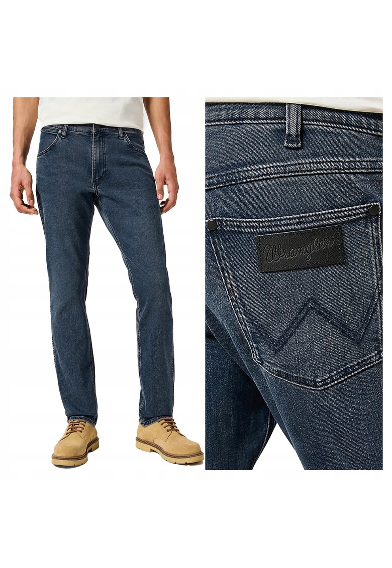 Blugi Barbati - Greensboro - Straight Fit - Talie Medie - 5 Buzunare - Fermoar - Lungi - Bumbac - W42-L34 US - Albastru