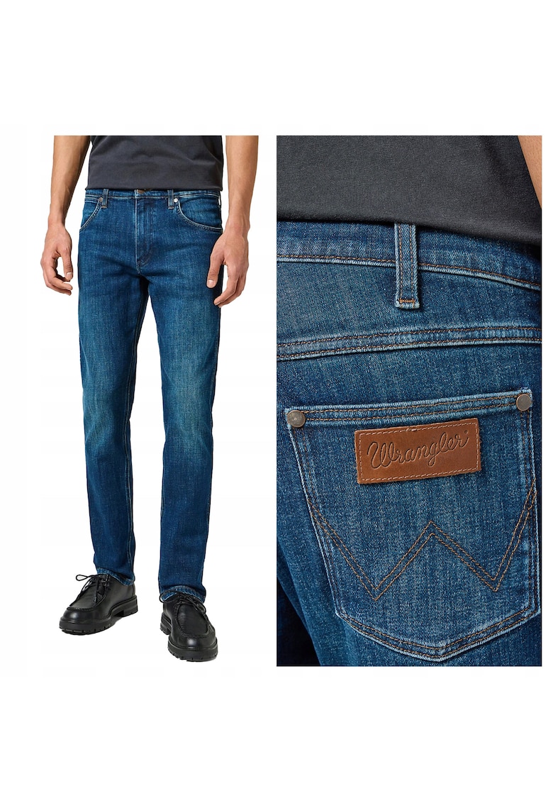 Blugi Barbati - Straight Fit - Talie Joasa - 5 Buzunare - Fermoar - Lungi - Bumbac - Albastru - Albastru