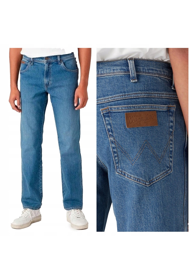 Blugi Barbati - Texas - Straight Fit - Talie Medie - 5 Buzunare - Fermoar - Lungi - Bumbac - W36-L34 US - Albastru