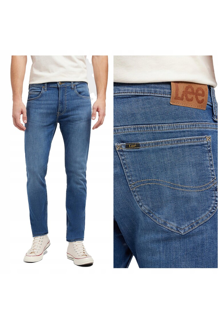 Blugi Barbati - Rider - Slim Fit - Talie Medie - 5 Buzunare - Fermoar - Lungi - Bumbac - W33-L34 US - Albastru