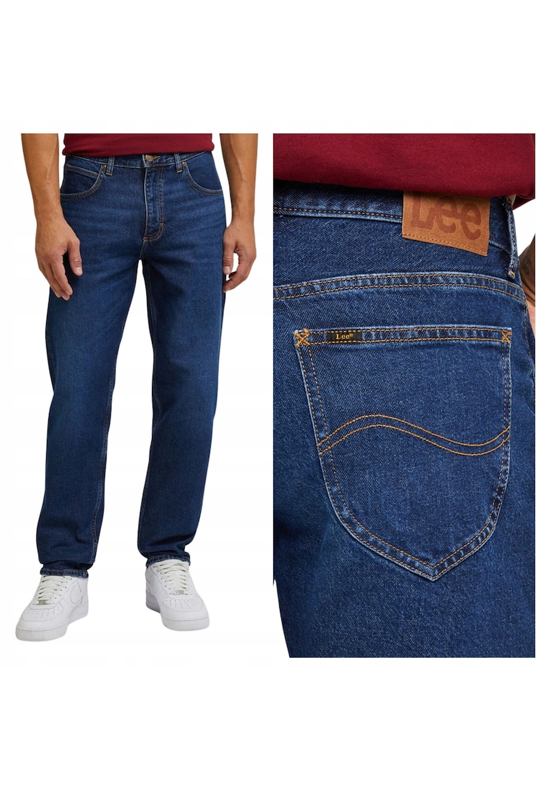 Blugi Barbati - Oscar - Loose Fit - Talie Medie - 5 Buzunare - Fermoar - Lungi - Bumbac - W33-L32 US - Albastru