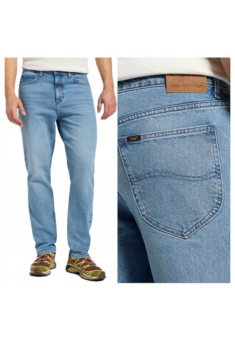 Blugi Barbati - Austin - Slim Fit - Talie Medie - 5 Buzunare - Fermoar - Lungi - Bumbac - W32-L30 US - Albastru