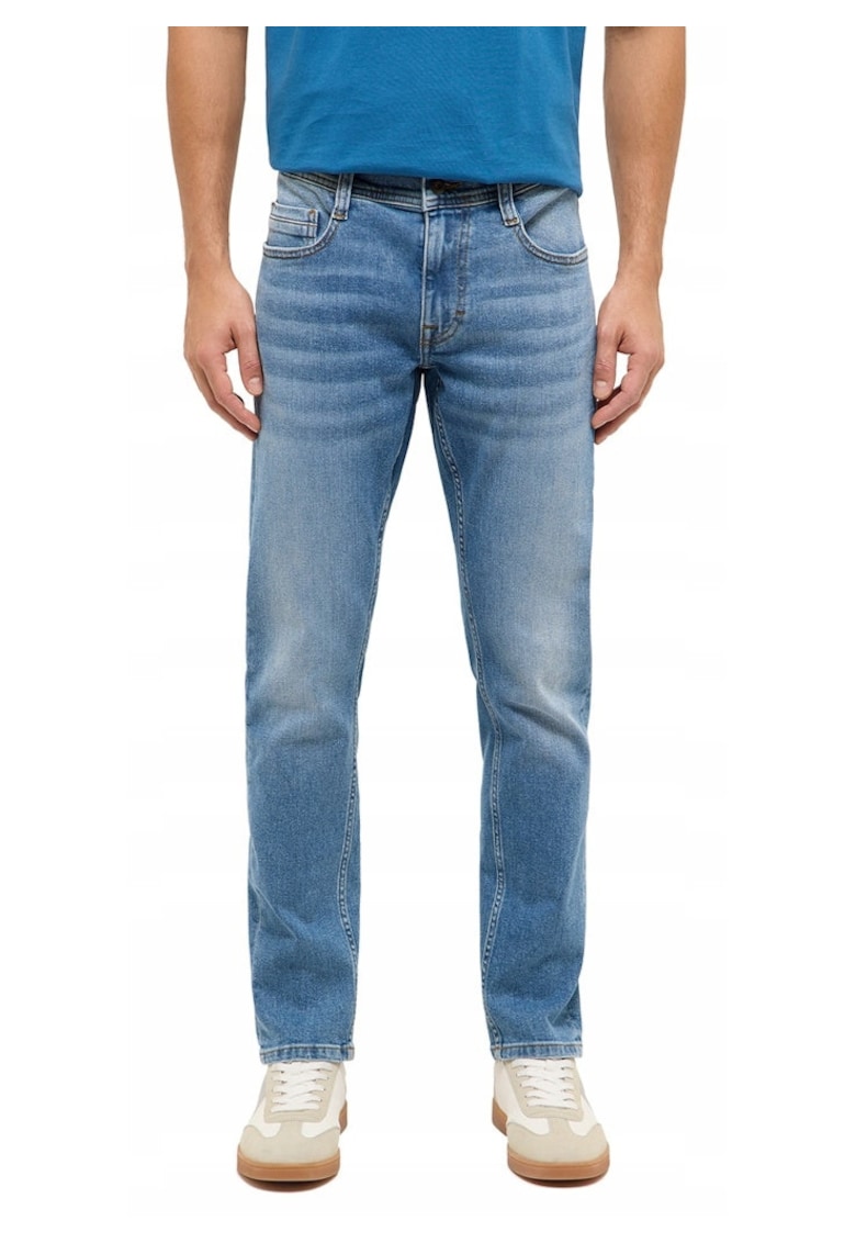 Blugi Slim Fit Talie Joasa - Albastru