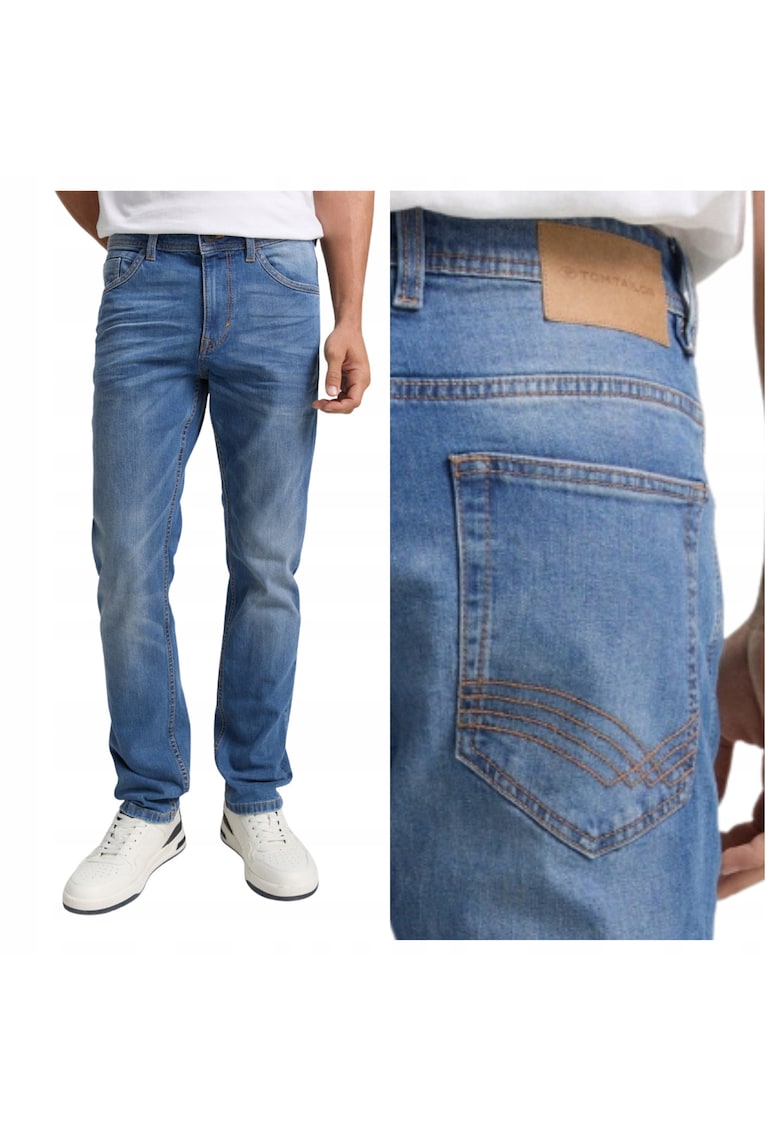Blugi Barbati - Josh - Slim Fit - Talie Medie - Fermoar - Lungi - 5 Buzunare - Bumbac - Elastan - W38-L32 US - Albastru