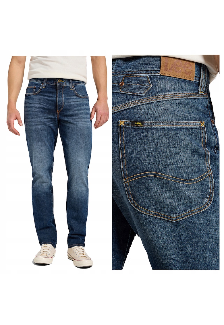 Blugi Barbati - Brooklyn - Straight Fit - Talie Medie - 5 Buzunare - Fermoar - Lungi - Bumbac - W31-L34 US - Albastru
