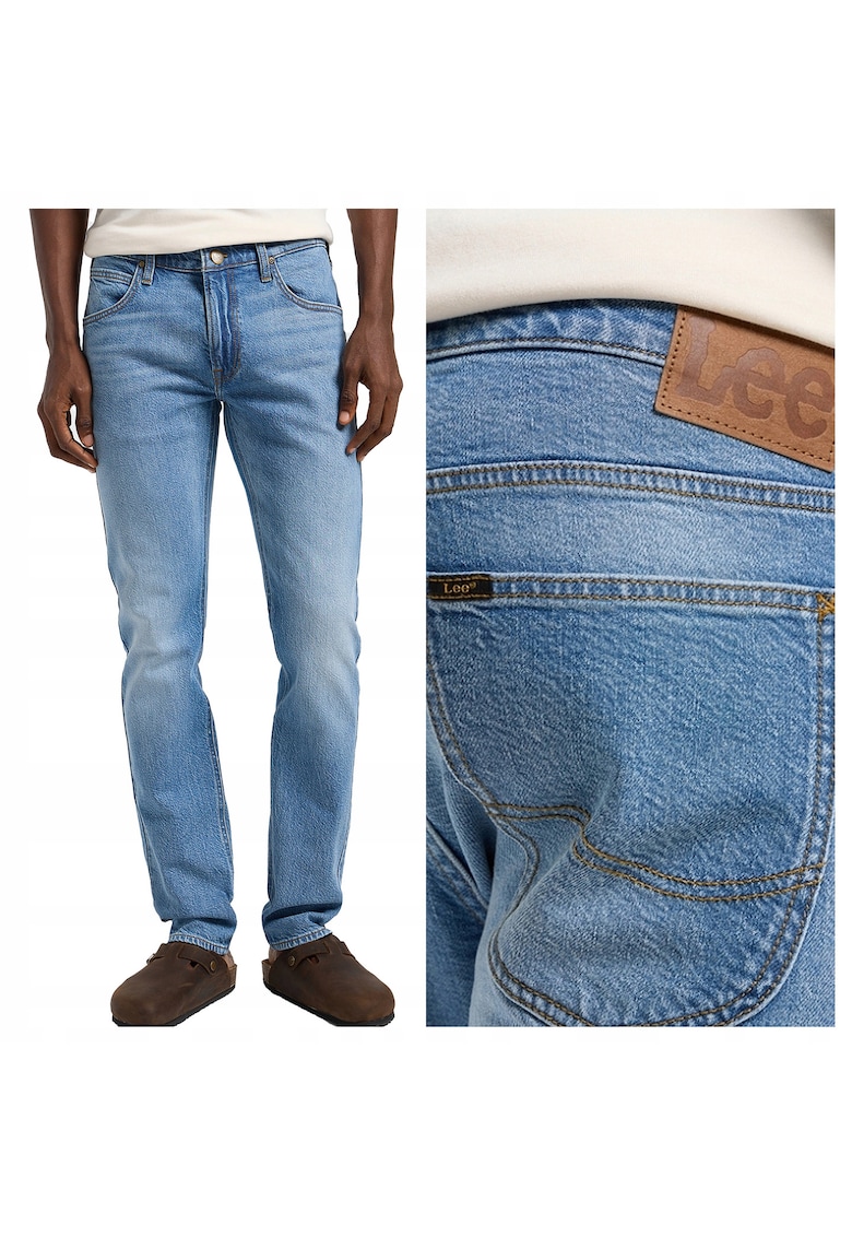 Blugi Barbati - Luke - Slim Fit - Talie Medie - 5 Buzunare - Fermoar - Lungi - Bumbac - W32-L32 US - Albastru