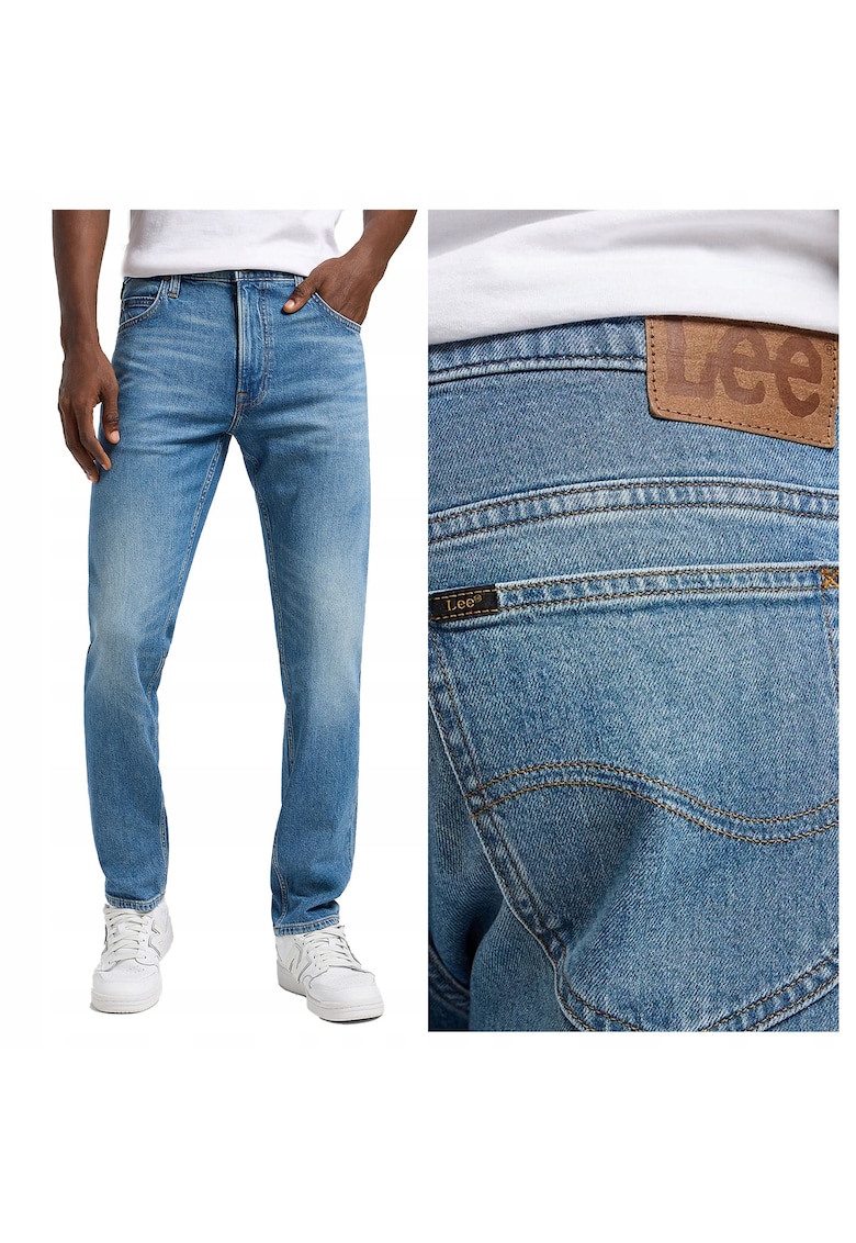 Blugi Barbati - Rider - Slim Fit - Talie Inalta - 5 Buzunare - Fermoar - Lungi - Bumbac - W34-L32 US - Albastru