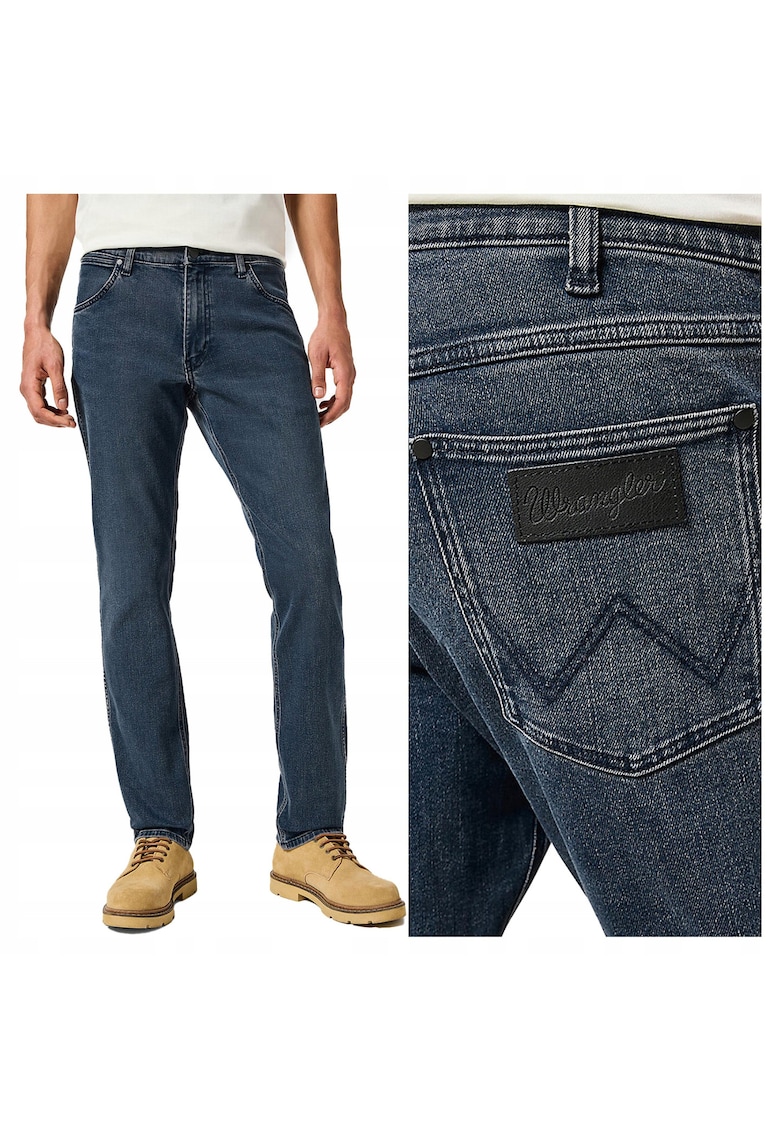 Blugi Barbati - Greensboro - Straight Fit - Talie Medie - 5 Buzunare - Fermoar - Lungi - Bumbac - W31-L34 US - Albastru