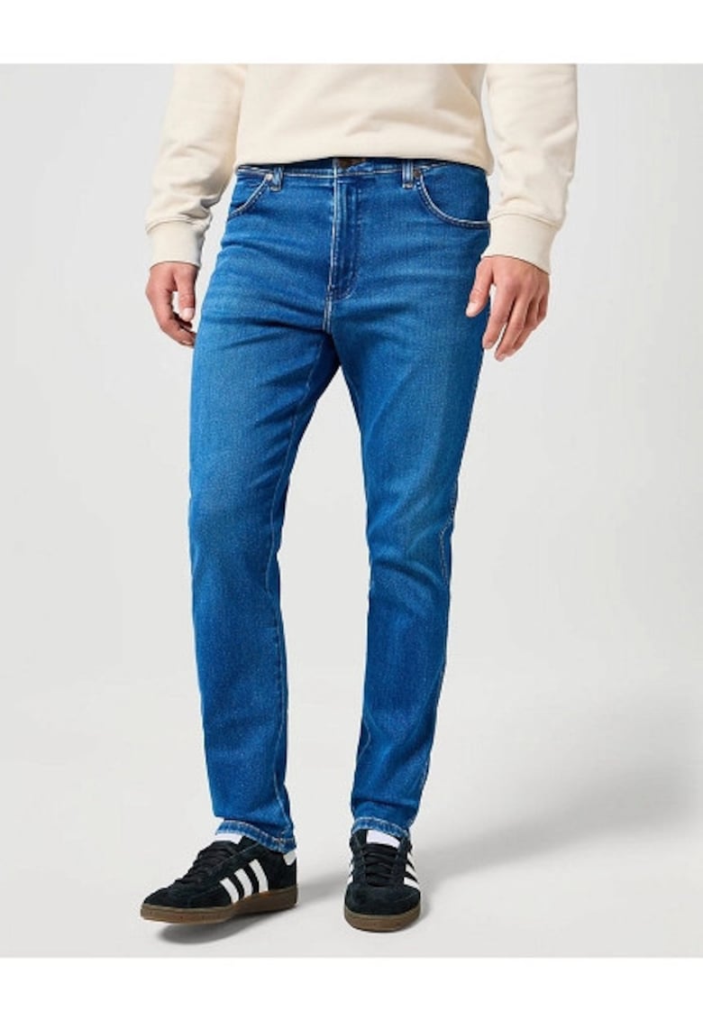 Blugi Barbati - River - Slim Fit - Talie Medie - 5 Buzunare - Fermoar - Lungi - Bumbac - W30-L32 US - Albastru