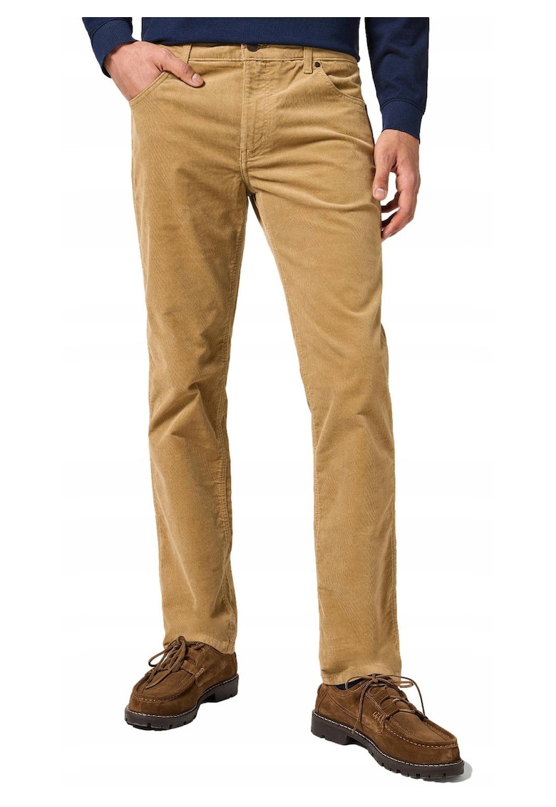 Blugi Barbati - Greensboro - Straight Fit - Talie Joasa - 5 Buzunare - Fermoar - Lungi - Bumbac - W32-L34 US - Maro