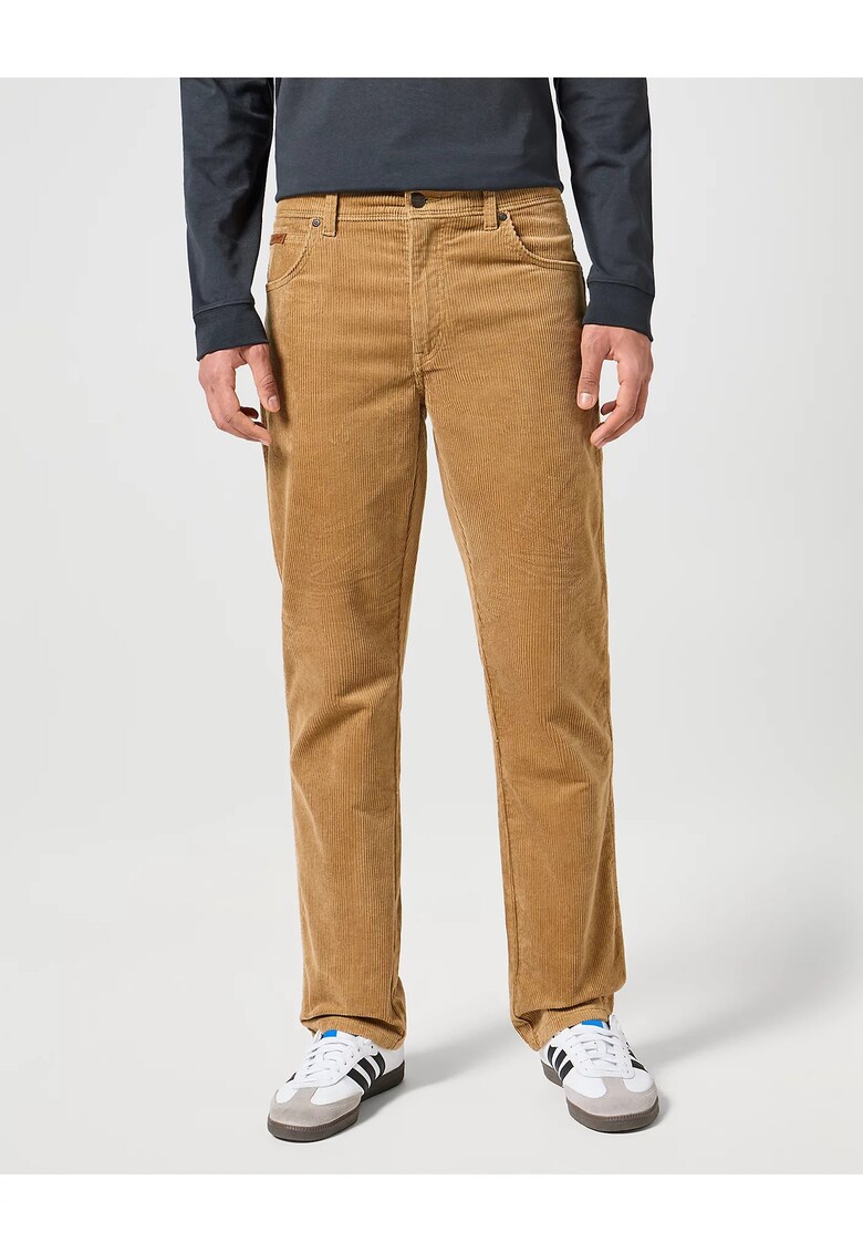 Blugi Barbati - Texas - Straight Fit - Talie Medie - 5 Buzunare - Fermoar - Lungi - Bumbac - Maro - Maro nisip