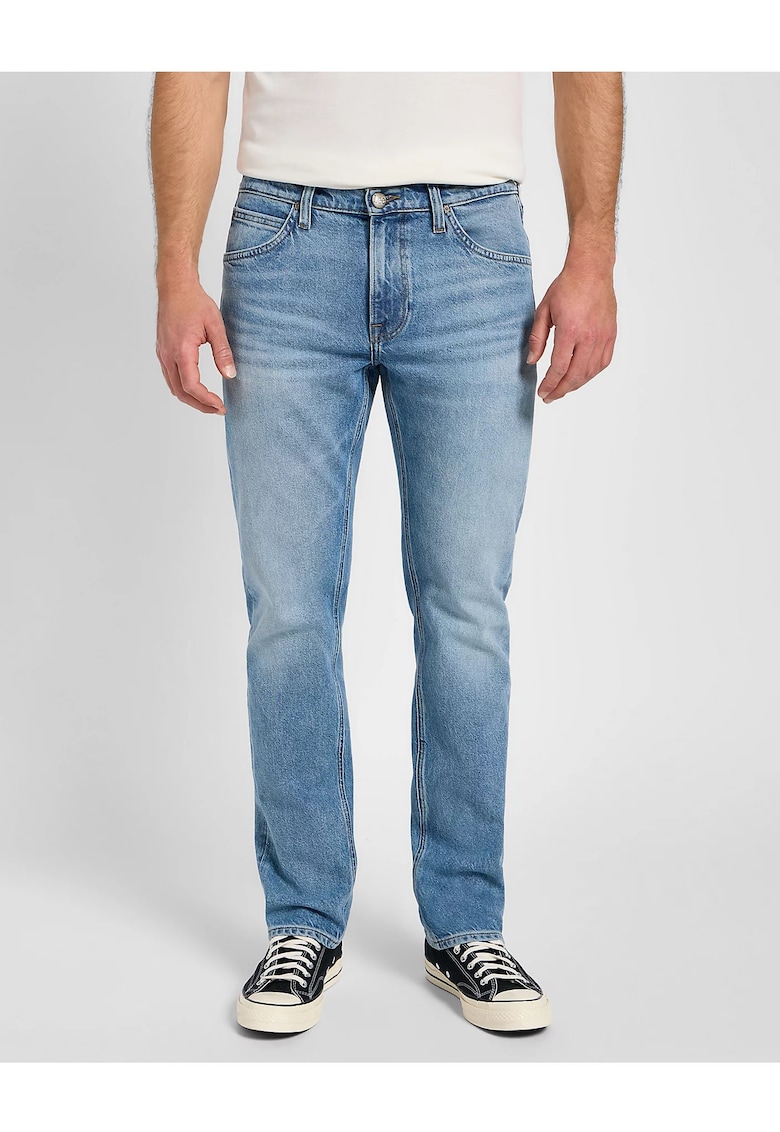 Blugi Barbati - Daren Zip Fly - Straight Fit - Talie Joasa - 5 Buzunare - Fermoar - Lungi - Bumbac - W32-L36 US - Albastru