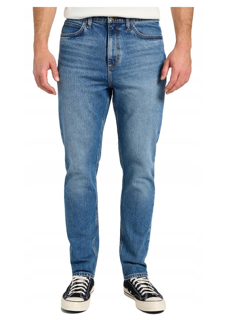 Blugi Barbati - Austin - Slim Fit - Talie Medie - 5 Buzunare - Fermoar - Lungi - Bumbac - W33-L34 US - Albastru