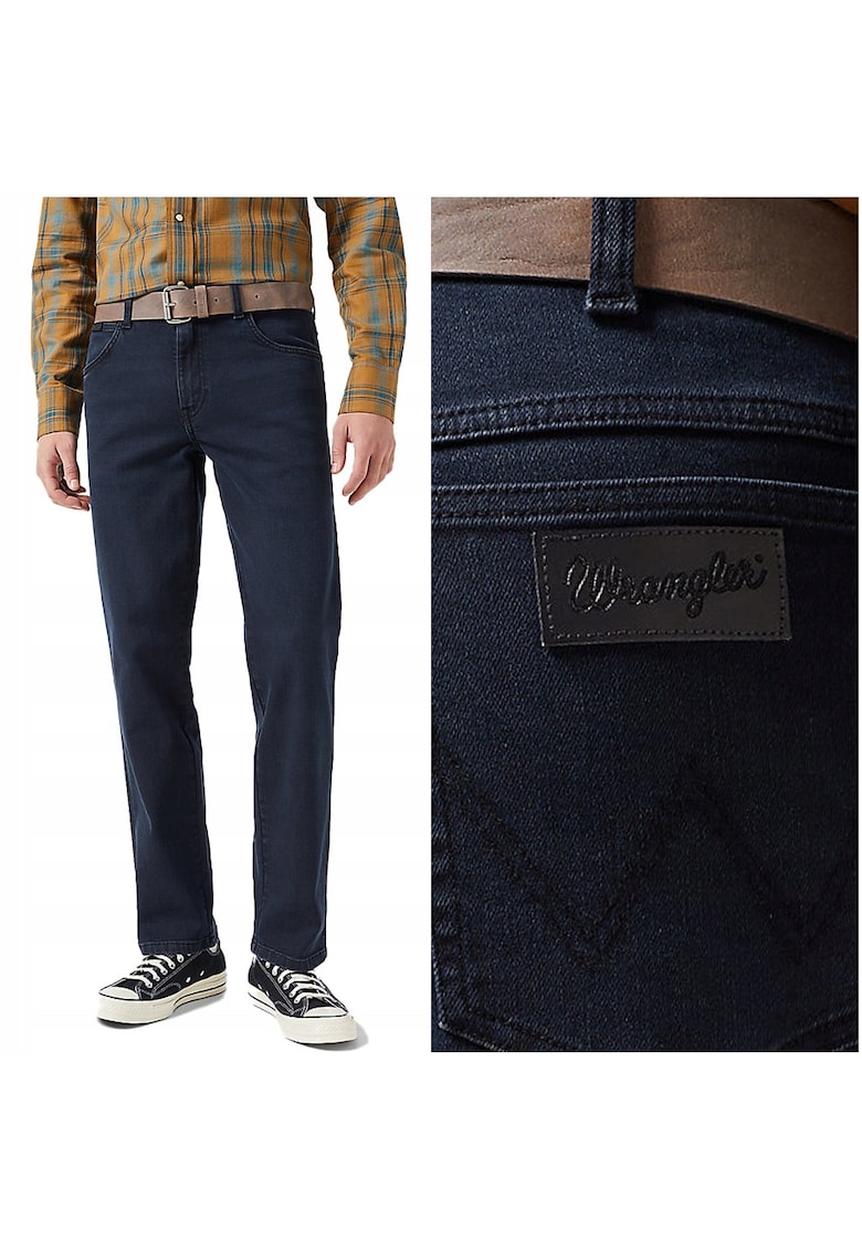Blugi Barbati - Texas - Straight Fit - Talie Medie - 5 Buzunare - Fermoar - Lungi - Bumbac - W34-L34 US - Albastru