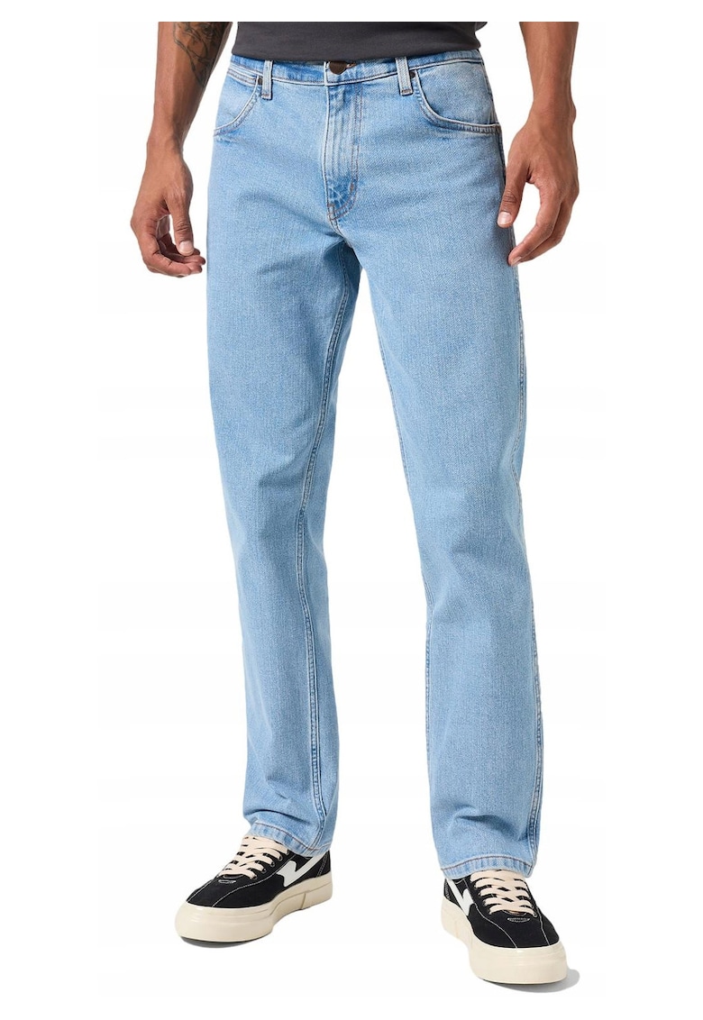 Blugi Barbati - Greensboro - Straight Fit - Talie Medie - 5 Buzunare - Fermoar - Lungi - Bumbac - W32-L34 US - Albastru