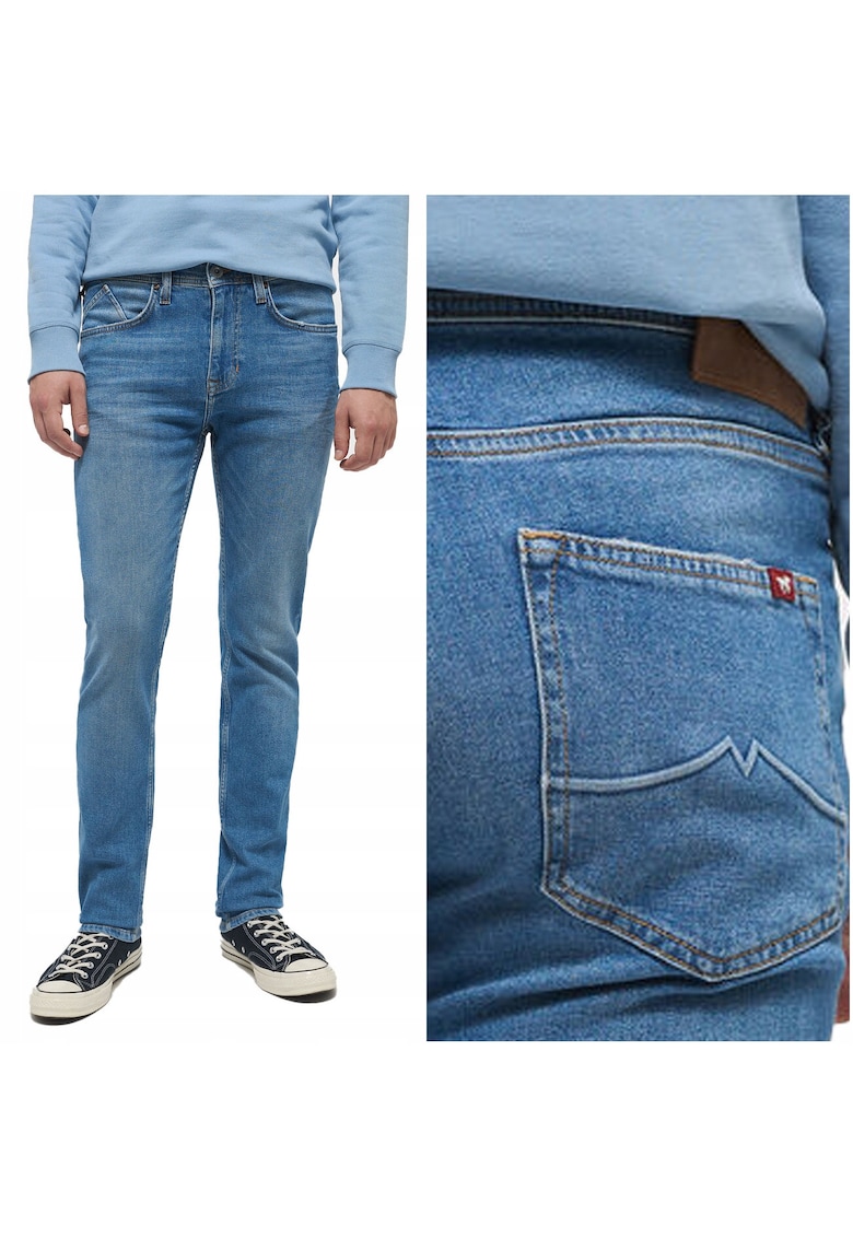 Blugi Barbati - Orlando - Slim Fit - Talie Joasa - 5 Buzunare - Fermoar - Lungi - Bumbac - W34-L32 US - Albastru