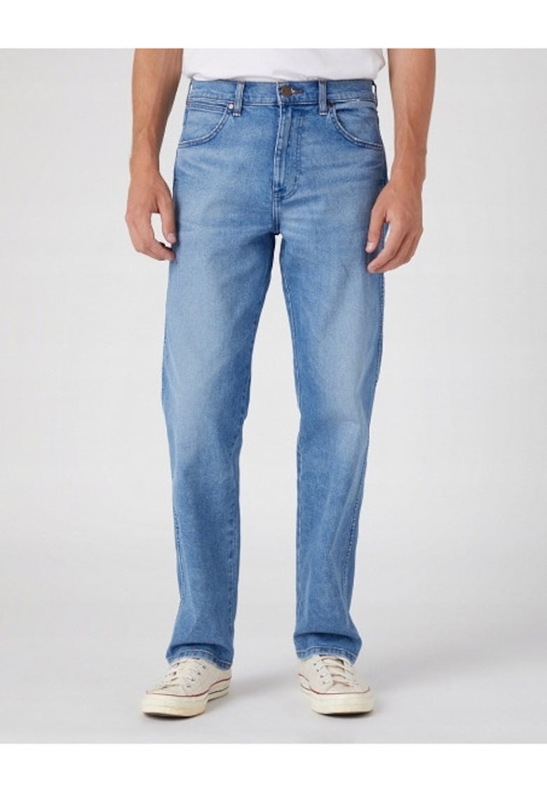 Blugi Barbati - Frontier - Straight Fit - Talie Joasa - 5 Buzunare - Fermoar - Lungi - Bumbac - W36-L34 US - Albastru