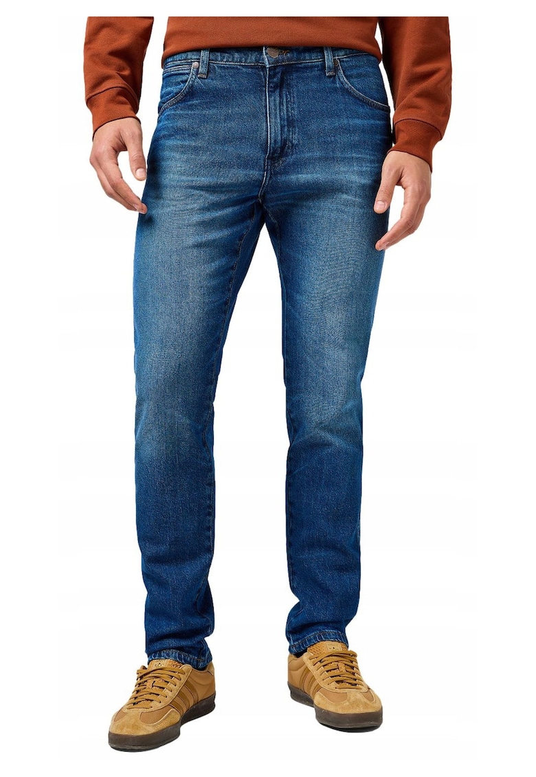 Blugi Barbati - River - Slim Fit - Talie Medie - 5 Buzunare - Fermoar - Lungi - Bumbac - W33-L34 US - Albastru