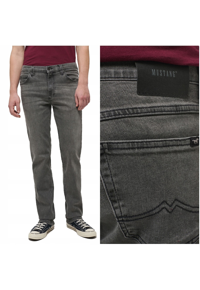 Blugi Barbati - Tramper Straight - Loose Fit - Talie Medie - Fermoar - Lungi - 5 Buzunare - Bumbac - Negru - Negru