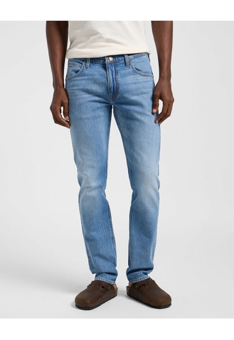 Blugi Barbati - Luke - Slim Fit - Talie Medie - 5 Buzunare - Fermoar - Lungi - Bumbac - W32-L34 US - Albastru