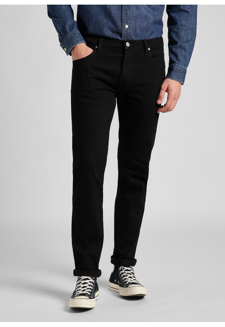 Blugi Barbati - Rider - Slim Fit - Talie Inalta - 5 Buzunare - Fermoar - Lungi - Bumbac - W29-L34 US - Negru