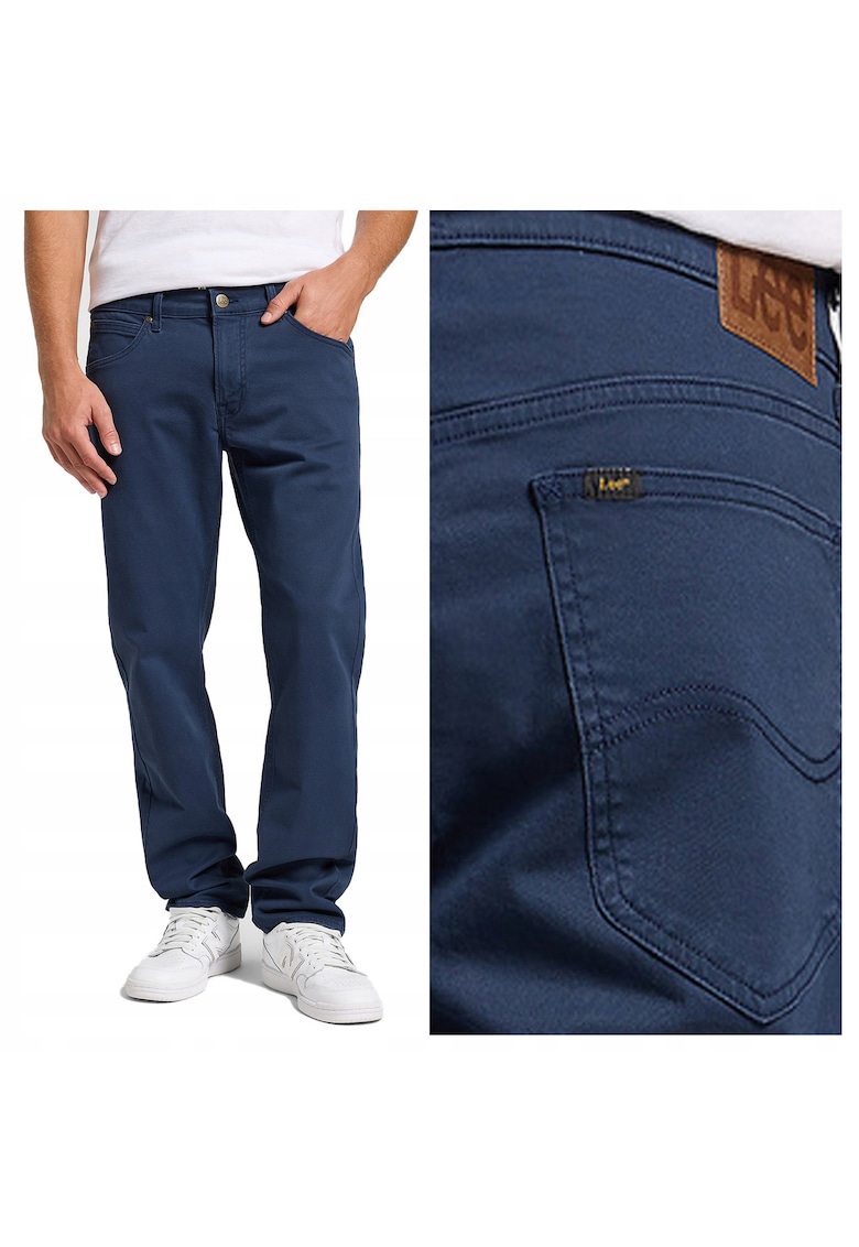 Blugi Barbati - Daren Zip Fly - Straight Fit - Talie Medie - 5 Buzunare - Fermoar - Lungi - Bumbac - Albastru - Albastru