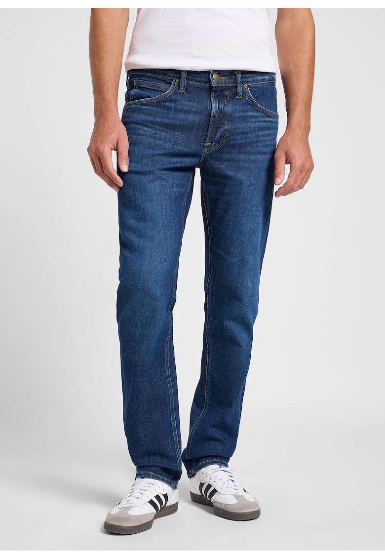 Blugi Barbati - Daren Zip Fly - Slim Fit - Talie Medie - 5 Buzunare - Fermoar - Lungi - Bumbac - W33-L34 US - Albastru
