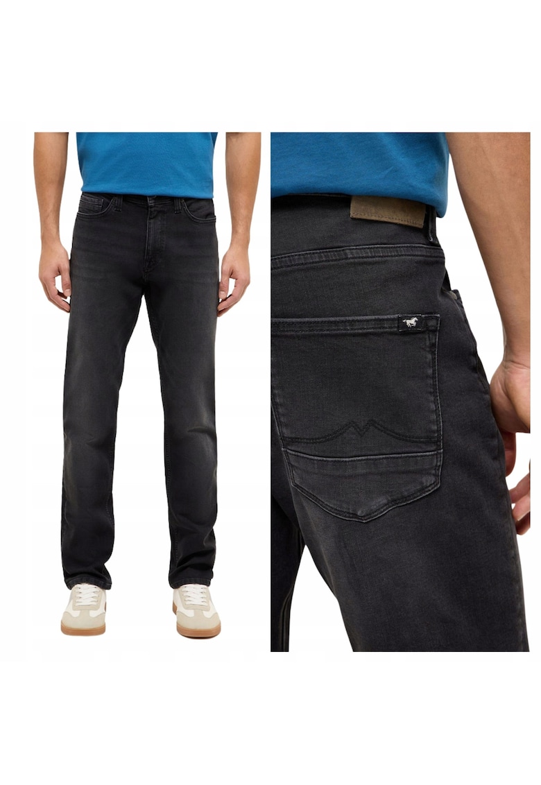 Blugi Barbati - Vegas Slim - Slim Fit - Talie Medie - 5 Buzunare - Fermoar - Lungi - Bumbac - Negru - Negru