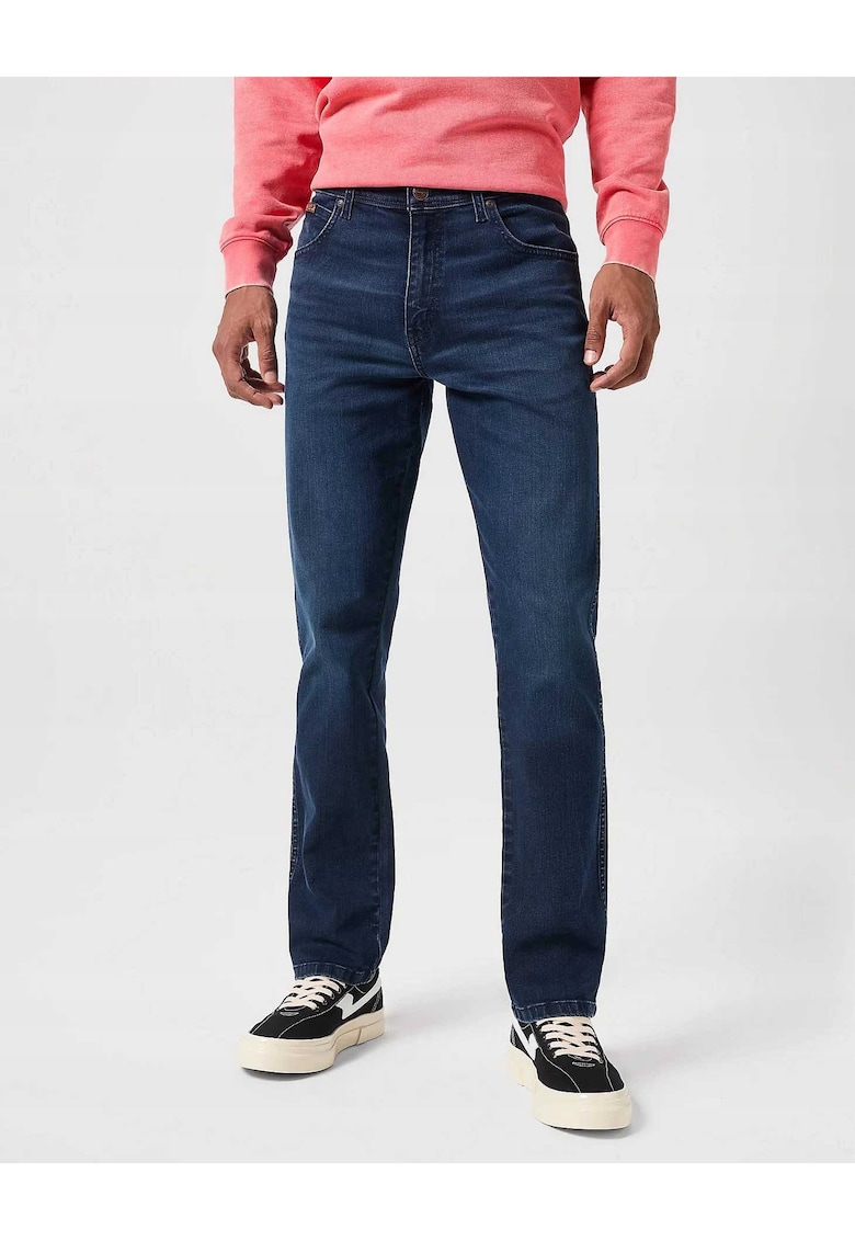 Blugi Barbati - Texas Slim - Straight Fit - Talie Medie - 5 Buzunare - Fermoar - Lungi - Bumbac - W42-L34 US - Albastru