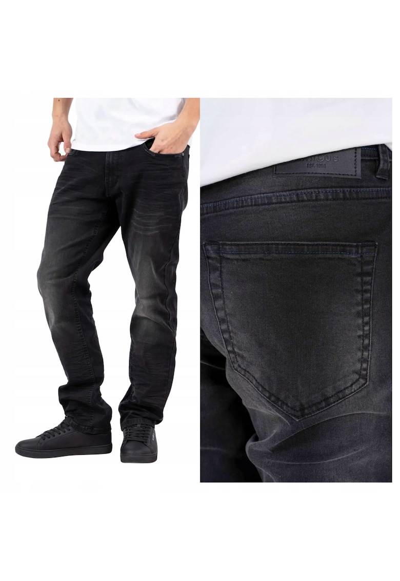 Blugi Barbati - Felix - Straight Fit - Talie Medie - 5 Buzunare - Fermoar - Lungi - Bumbac - W31-L32 US - Negru