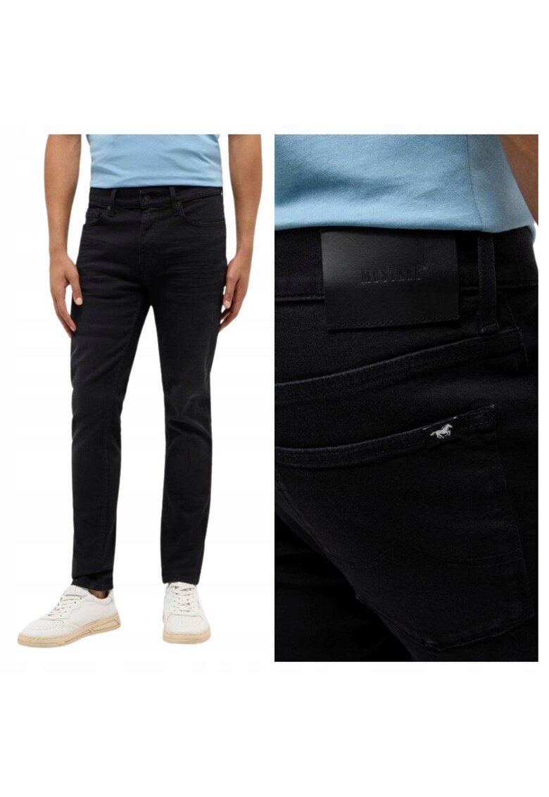 Blugi Barbati - Frisco Skinny - Skinny Fit - Talie Medie - 5 Buzunare - Fermoar - Lungi - Bumbac - W35-L32 US - Negru