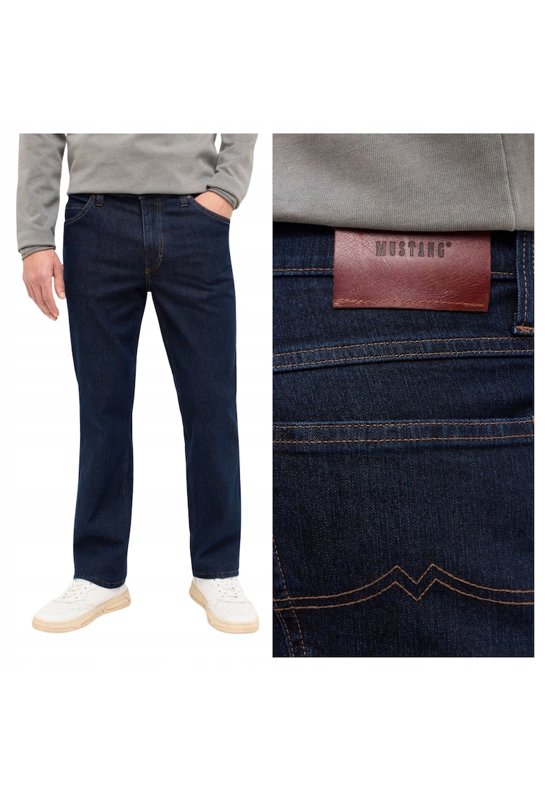 Blugi Straight Fit Talie Medie - Albastru