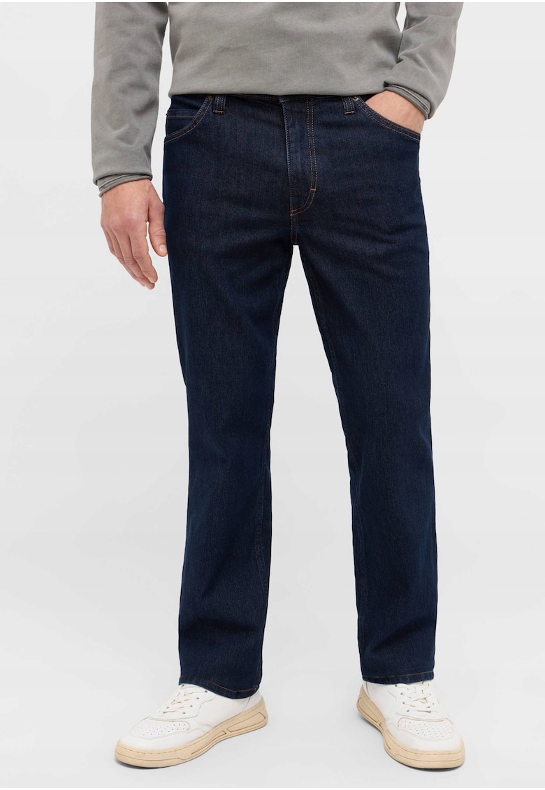 Blugi Straight Fit Talie Medie - Albastru
