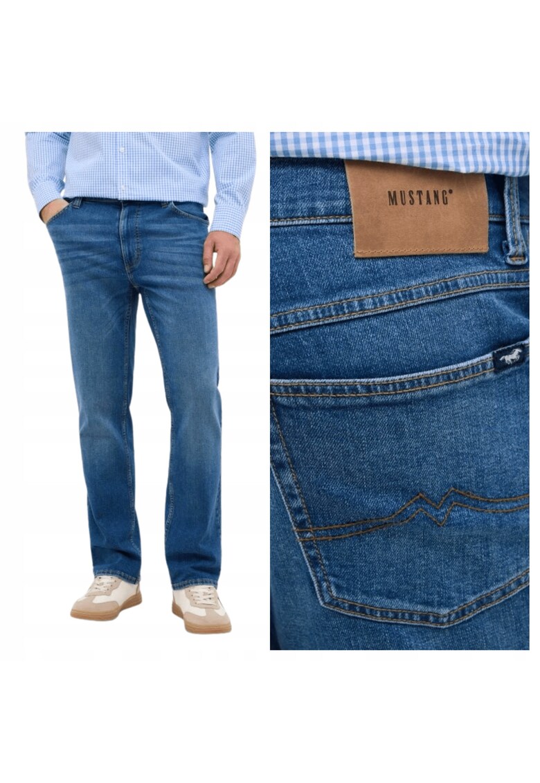 Blugi Barbati - Tramper Straight - Straight Fit - Talie Medie - 5 Buzunare - Fermoar - Lungi - Bumbac - W31-L30 US - Albastru
