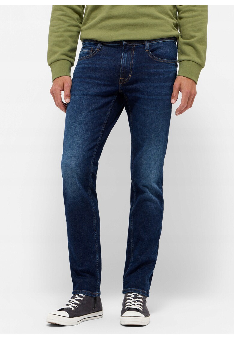 Blugi Barbati - Oregon Slim - Slim Fit - Talie Joasa - 5 Buzunare - Fermoar - Lungi - Bumbac - W32-L34 US - Albastru