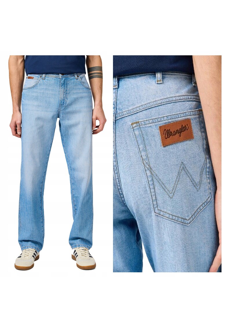 Blugi Barbati - Texas - Straight Fit - Talie Medie - 5 Buzunare - Fermoar - Lungi - Bumbac - W40-L30 US - Albastru
