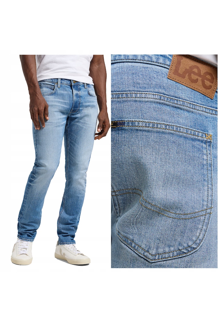Blugi Barbati - Luke - Slim Fit - Talie Medie - 5 Buzunare - Fermoar - Lungi - Bumbac - W36-L34 US - Albastru