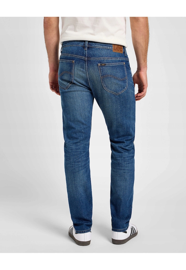 Blugi Barbati - Rider - Slim Fit - Talie Medie - 5 Buzunare - Fermoar - Lungi - Bumbac - Albastru