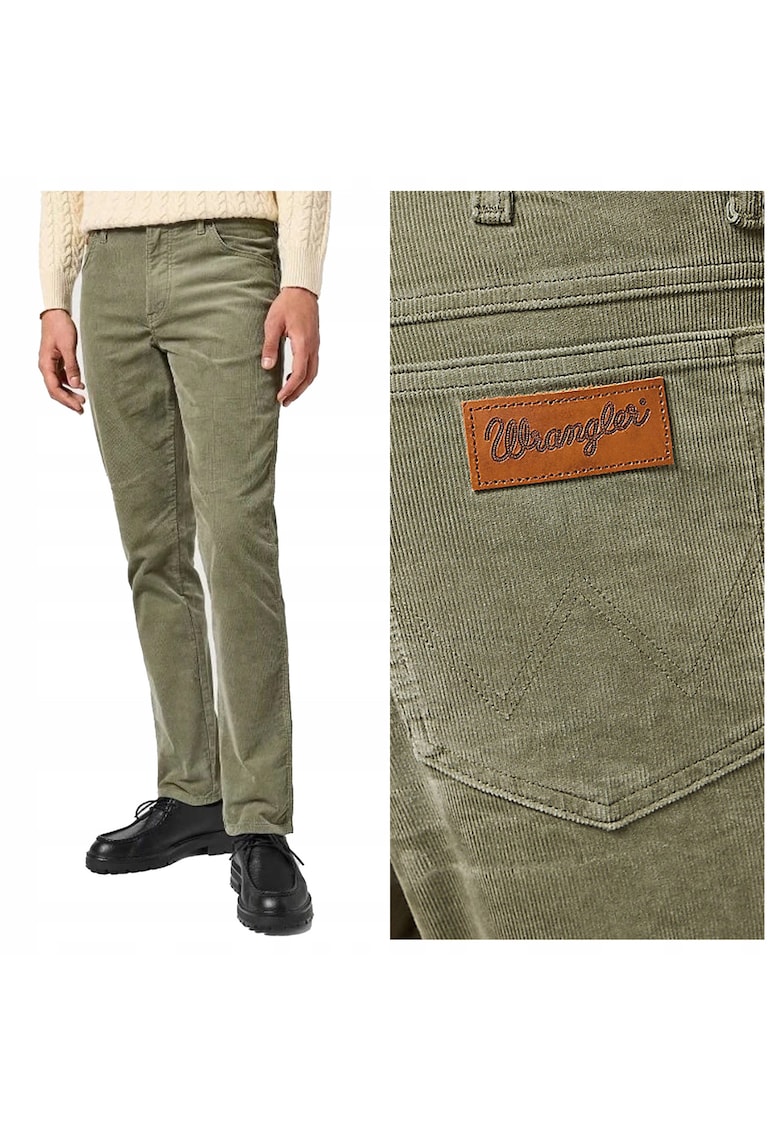 Blugi Barbati - Texas Slim - Slim Fit - Talie Medie - 5 Buzunare - Fermoar - Lungi - Bumbac - Verde - Verde