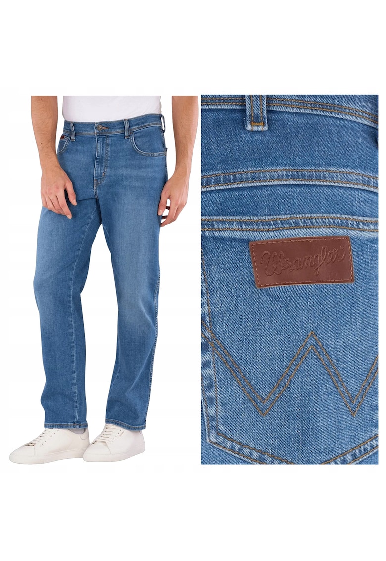 Blugi Barbati - Texas - Straight Fit - Talie Medie - 5 Buzunare - Fermoar - Lungi - Bumbac - W36-L32 US - Albastru