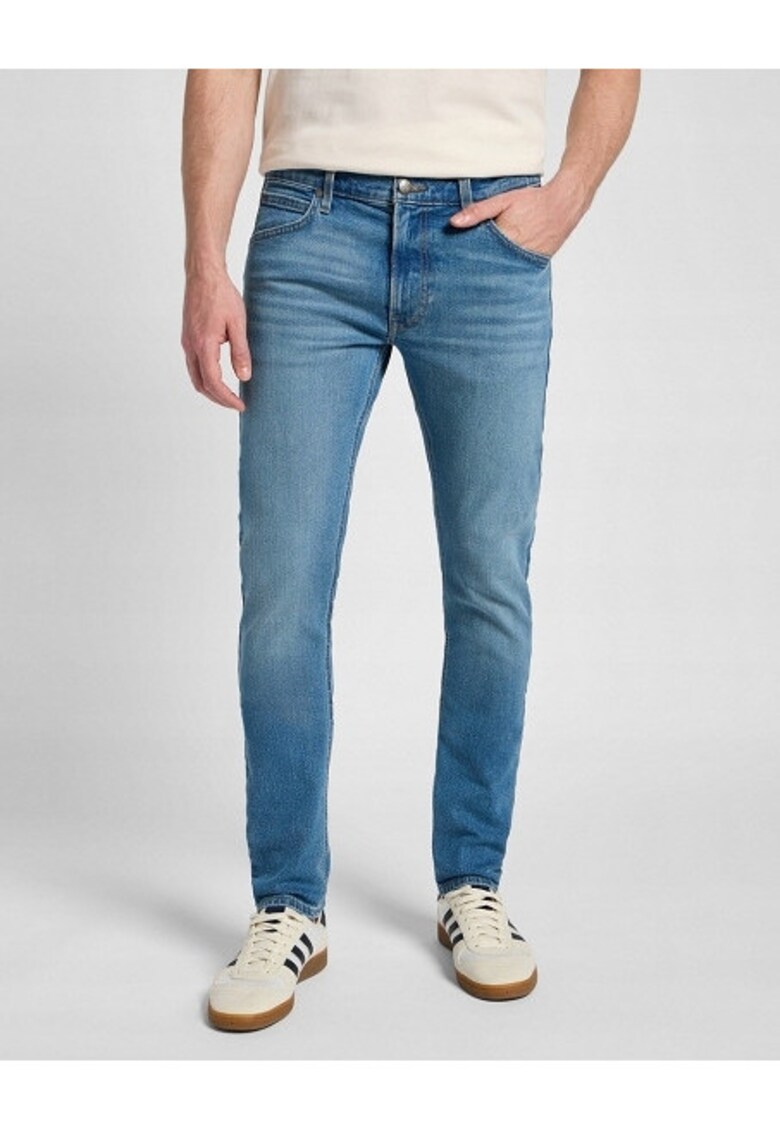 Blugi Barbati - Luke - Slim Fit - Talie Medie - 5 Buzunare - Fermoar - Lungi - Bumbac - W30-L34 US - Albastru