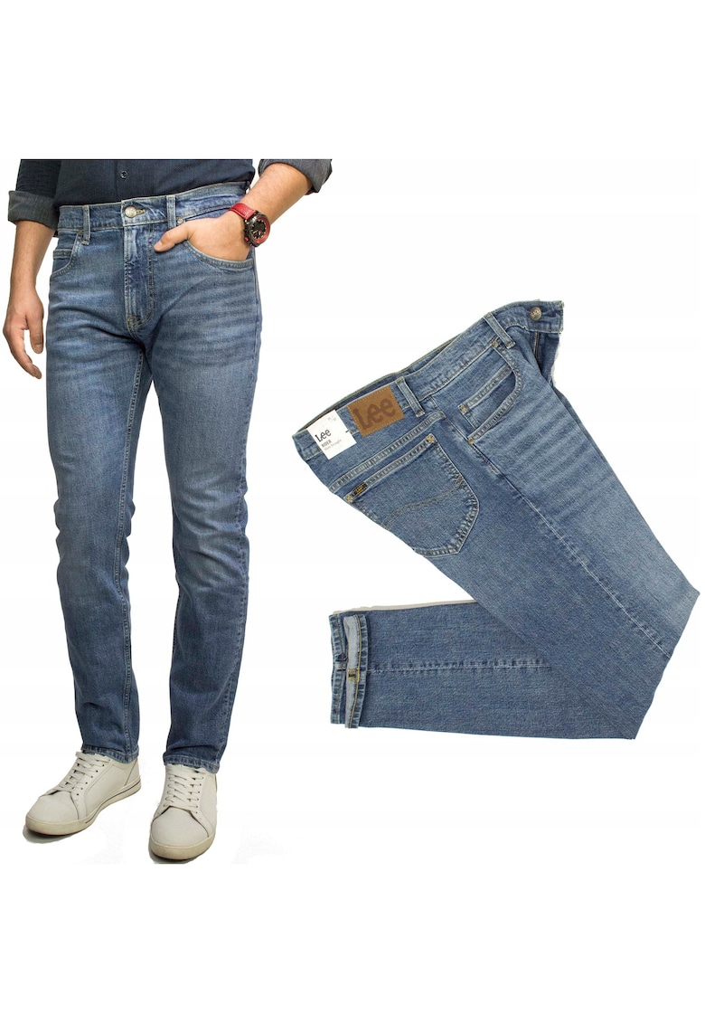 Blugi Barbati - Rider - Straight Fit - Talie Medie - 5 Buzunare - Fermoar - Lungi - Bumbac - W30-L34 US - Albastru