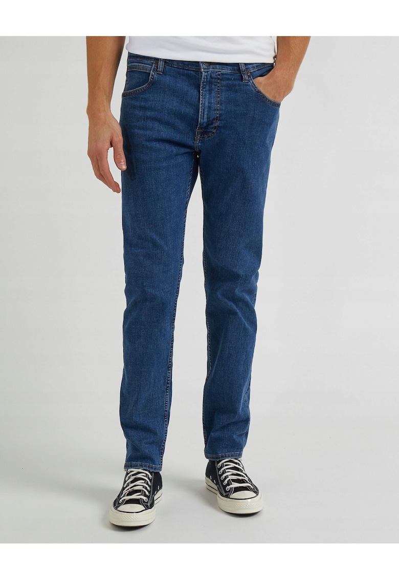 Blugi Barbati - Rider - Slim Fit - Talie Medie - 5 Buzunare - Fermoar - Lungi - Bumbac - W30-L34 US - Albastru