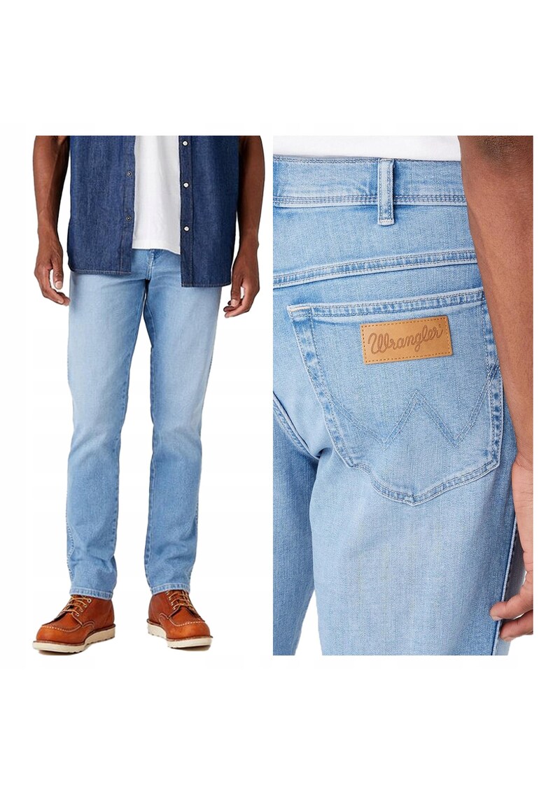 Blugi Barbati - Texas Slim - Slim Fit - Talie Medie - 5 Buzunare - Fermoar - Lungi - Bumbac - W30-L34 US - Albastru