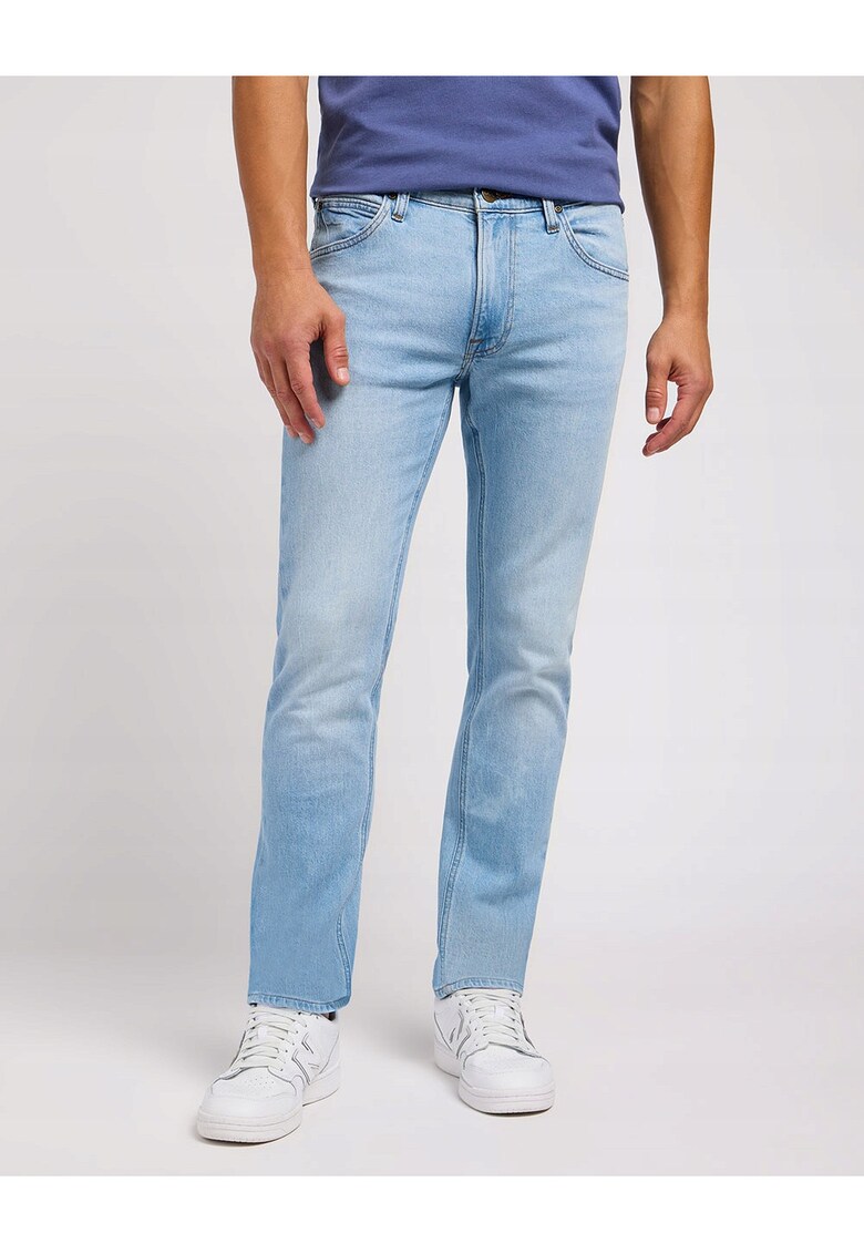 Blugi Barbati - Daren Zip Fly - Straight Fit - Talie Medie - 5 Buzunare - Fermoar - Lungi - Bumbac - W34-L34 US - Albastru